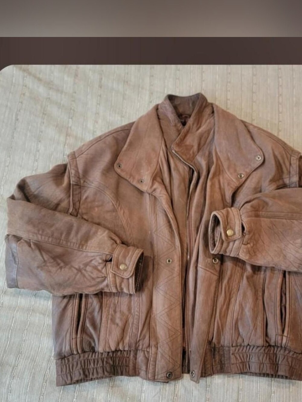 Tannery West vintage suede leather jacket S"bomber style"